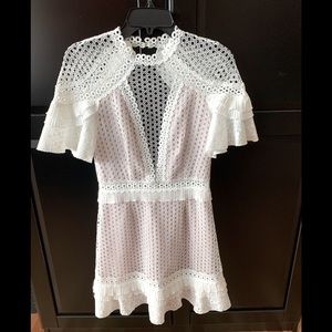 White lace Saylor mini dress. Worn 1x. Size Small.